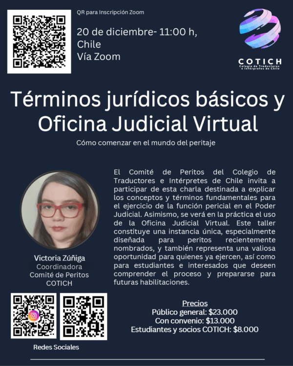 Charla especializada para peritos “Terminos Jurídicos y Oficina Judicial Virtual”